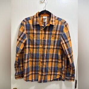 The North Face Flannel Men's Casual Plaid Shirt in Blue and  yellow